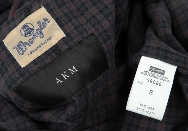 エーケーエム×ラングラーAKM×Wrangler ウエスタンチェック半袖シャツ グレーエンジS K-105247_015