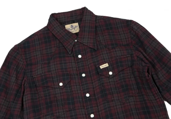 エーケーエム×ラングラーAKM×Wrangler ウエスタンチェック半袖シャツ グレーエンジS K-105247_002