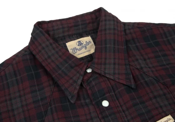 エーケーエム×ラングラーAKM×Wrangler ウエスタンチェック半袖シャツ グレーエンジS K-105247_003