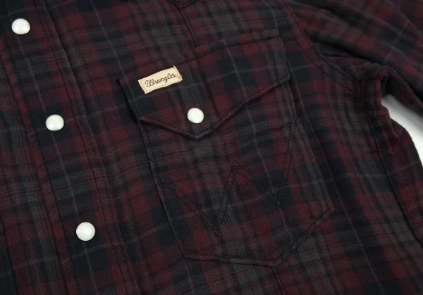 エーケーエム×ラングラーAKM×Wrangler ウエスタンチェック半袖シャツ グレーエンジS K-105247_005
