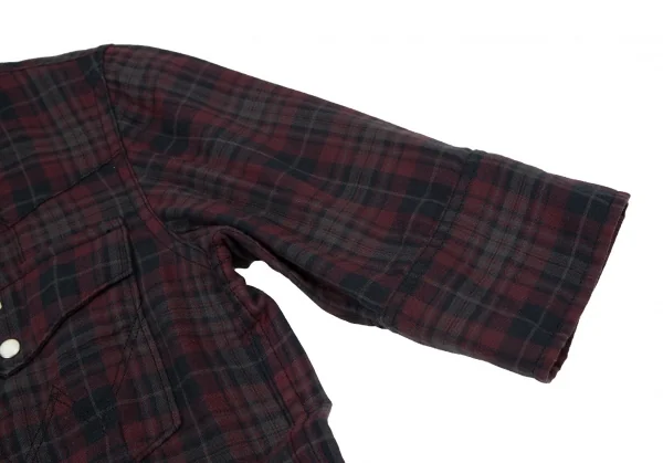 エーケーエム×ラングラーAKM×Wrangler ウエスタンチェック半袖シャツ グレーエンジS K-105247_007