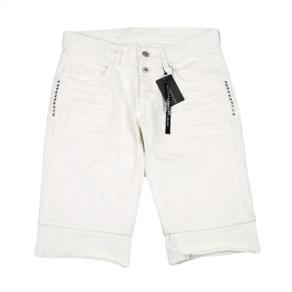 ブラックバレットバイニールバレット BLACKBARRETT by Neil Barrett 裾レイヤードデザインハーフパンツ 白1 K-105249_001