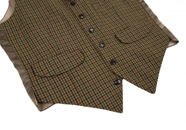 ポールスミスPaul Smith ガンクラブチェックジレベスト ベージュ茶M K-105250_007