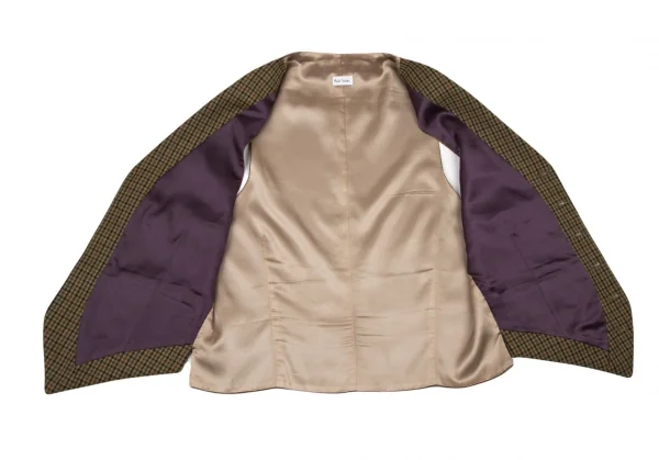 ポールスミスPaul Smith ガンクラブチェックジレベスト ベージュ茶M K-105250_009