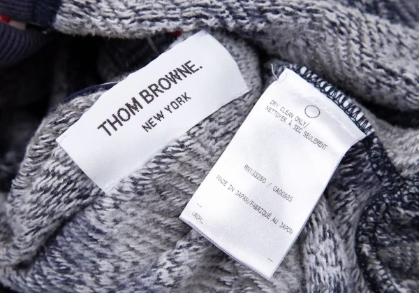 トムブラウンTHOM BROWNE 4BARアーガイルチェックボタンパーカー 0 グレー紺00 K-105251_018