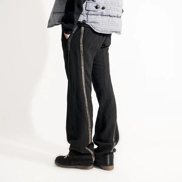 ワイズフォーメンY's for men ウールチェックライン切り替えデザインパンツ 黒他2 K-105261_012