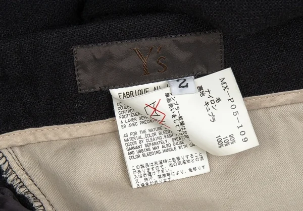 ワイズフォーメンY's for men ウールチェックライン切り替えデザインパンツ 黒他2 K-105261_014