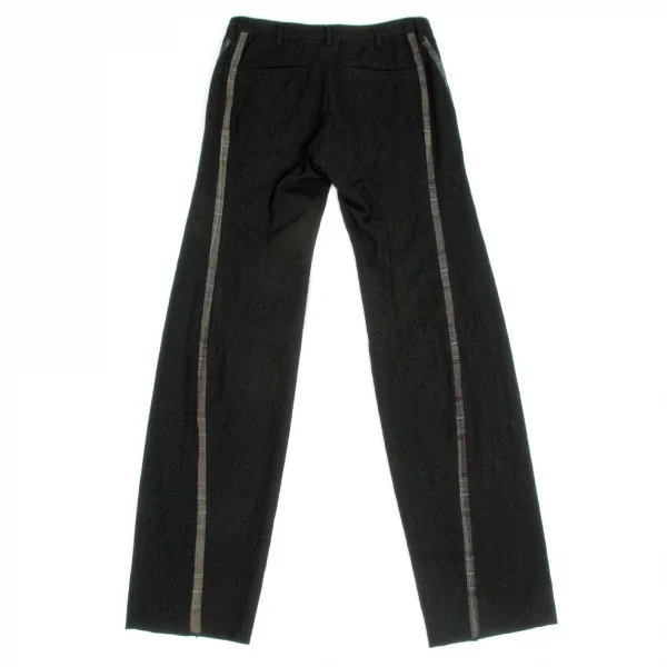 ワイズフォーメンY's for men ウールチェックライン切り替えデザインパンツ 黒他2 K-105261_008