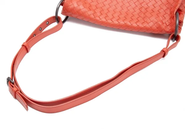 ボッテガヴェネタ BOTTEGA VENETA　イントレチャートフラップショルダーバッグ オレンジ K-105268_010