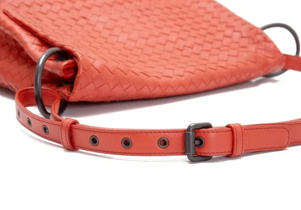 ボッテガヴェネタ BOTTEGA VENETA　イントレチャートフラップショルダーバッグ オレンジ K-105268_011