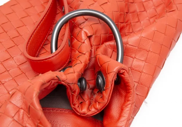 ボッテガヴェネタ BOTTEGA VENETA　イントレチャートフラップショルダーバッグ オレンジ K-105268_013