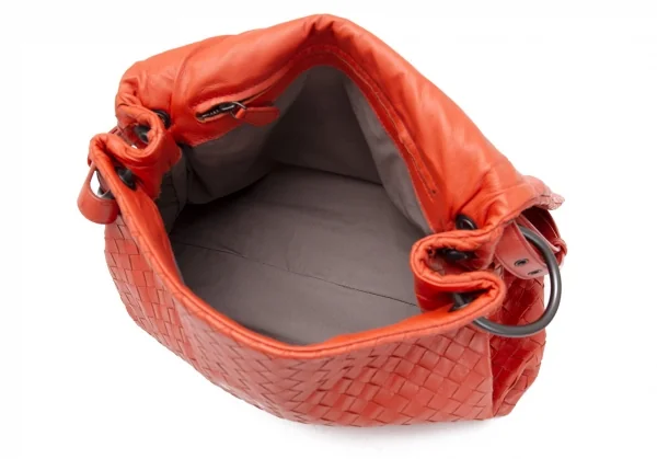 ボッテガヴェネタ BOTTEGA VENETA　イントレチャートフラップショルダーバッグ オレンジ K-105268_014