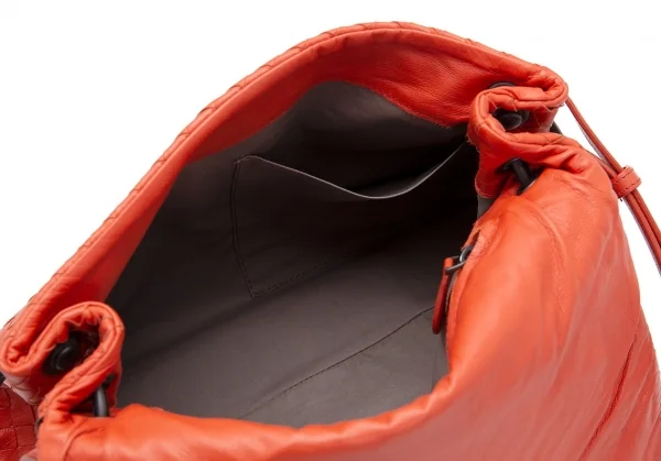 ボッテガヴェネタ BOTTEGA VENETA　イントレチャートフラップショルダーバッグ オレンジ K-105268_015