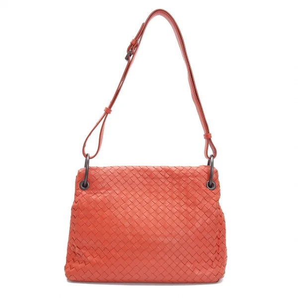 ボッテガヴェネタ BOTTEGA VENETA　イントレチャートフラップショルダーバッグ オレンジ K-105268_004