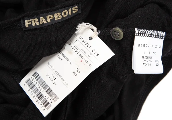 フラボアFRAPBOIS テンセルアンゴラバックボタン留めアシンメトリータンクトップ 黒1 K-105277_013