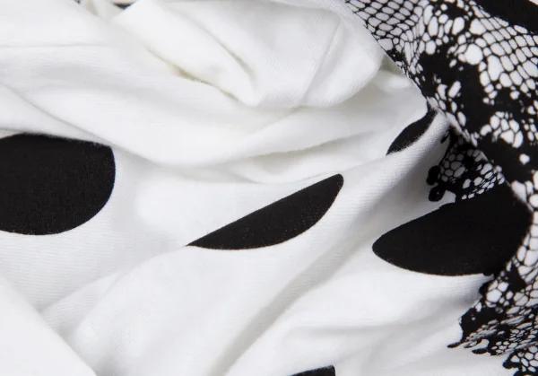 スナオクワハラsunao kuwahara コットンドットレースプリントTシャツ 白M K-105279_011