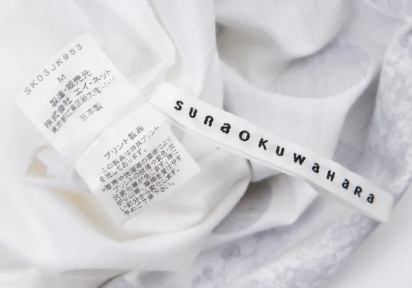 スナオクワハラsunao kuwahara コットンドットレースプリントTシャツ 白M K-105279_012