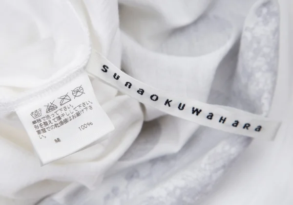 スナオクワハラsunao kuwahara コットンドットレースプリントTシャツ 白M K-105279_013