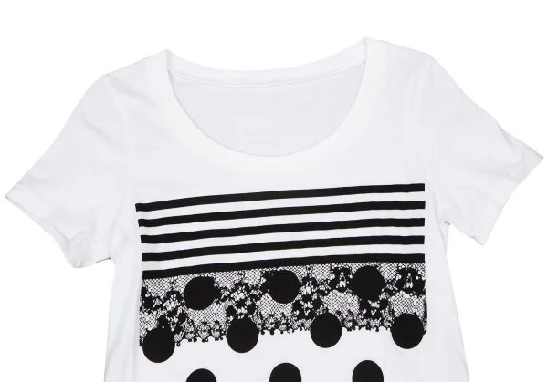 スナオクワハラsunao kuwahara コットンドットレースプリントTシャツ 白M K-105279_002