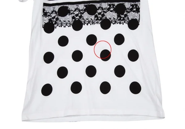 スナオクワハラsunao kuwahara コットンドットレースプリントTシャツ 白M K-105279_005