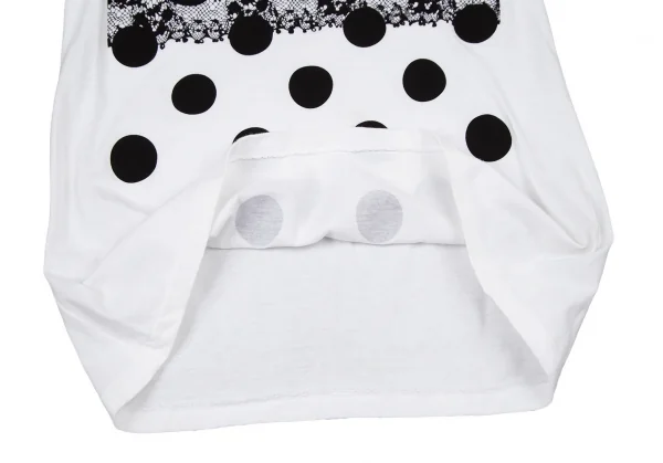 スナオクワハラsunao kuwahara コットンドットレースプリントTシャツ 白M K-105279_007