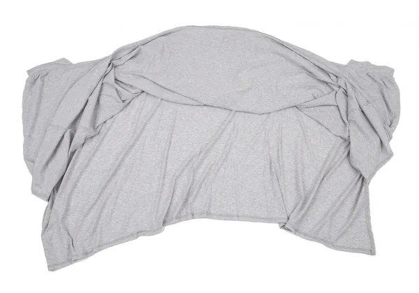 スナオクワハラsunao kuwahara コットンレーヨン花柄レース刺繍ドルマンカットポンチョ 杢グレーM K-105280_007