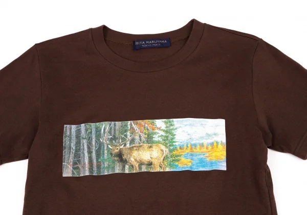 ケイタマルヤマKEITA MARUYAMA コットン鹿プリントTシャツ 茶M K-105281_002