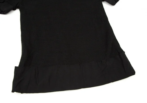 アツロウタヤマATSURO TAYAMA レーヨンリネンメッシュ折り返し半袖カットソー 黒36 K-105285_006