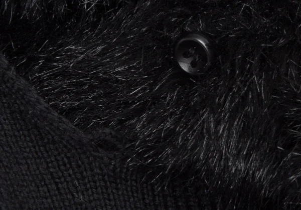 リミフゥLIMI feu ウールフェイクファーネック着脱袖グローブリブニットセーター 黒S K-105291_004