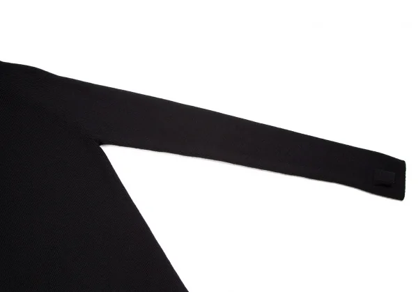 リミフゥLIMI feu ウールフェイクファーネック着脱袖グローブリブニットセーター 黒S K-105291_006