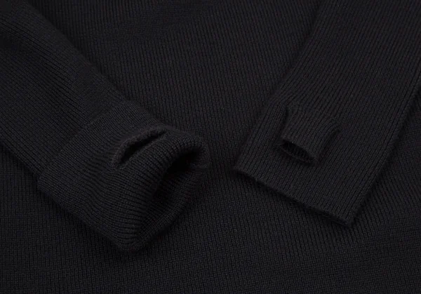リミフゥLIMI feu ウールフェイクファーネック着脱袖グローブリブニットセーター 黒S K-105291_007