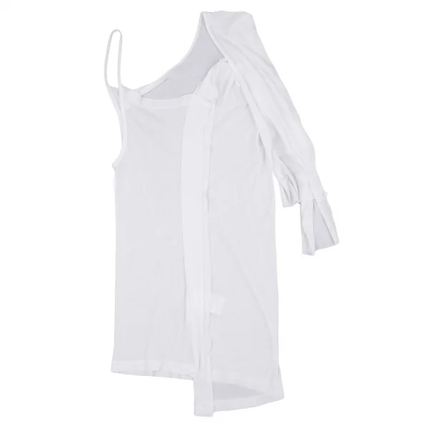 ヨウジヤマモト ファムYohji Yamamoto FEMME コットン変形アシンメトリーキャミソール 白2 K-105293_010