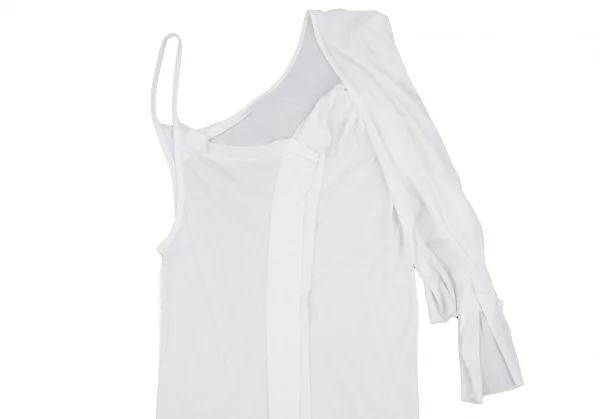 ヨウジヤマモト ファムYohji Yamamoto FEMME コットン変形アシンメトリーキャミソール 白2 K-105293_011