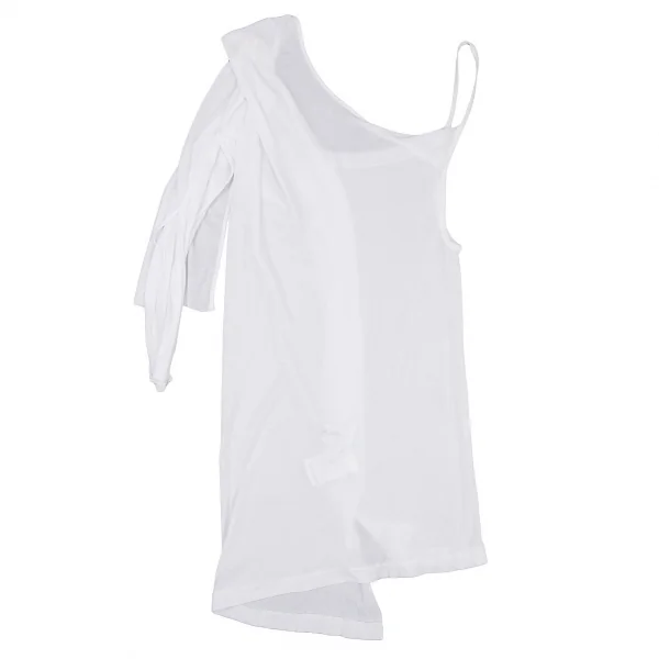 ヨウジヤマモト ファムYohji Yamamoto FEMME コットン変形アシンメトリーキャミソール 白2 K-105293_002