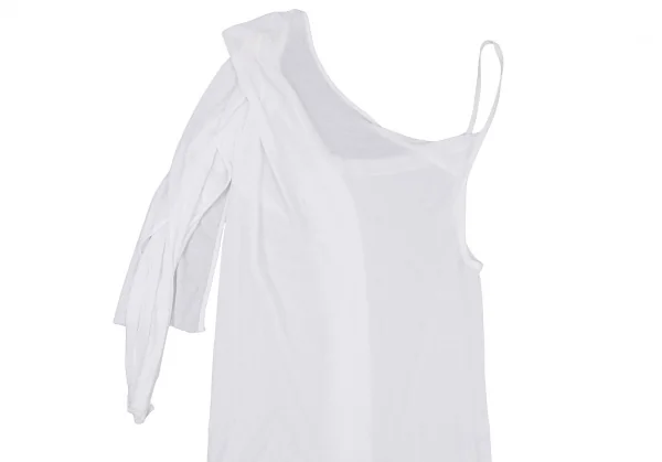 ヨウジヤマモト ファムYohji Yamamoto FEMME コットン変形アシンメトリーキャミソール 白2 K-105293_003