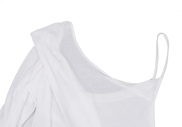 ヨウジヤマモト ファムYohji Yamamoto FEMME コットン変形アシンメトリーキャミソール 白2 K-105293_004