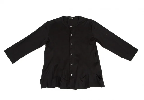 トリココムデギャルソンtricot COMME des GARCONS コットン染色加工7分袖天竺カーディガン 黒S K-105298_002