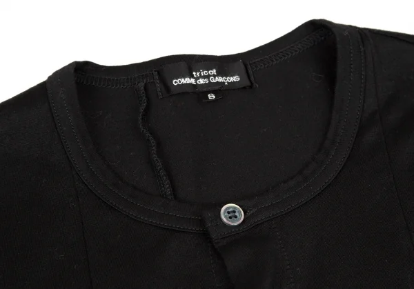 トリココムデギャルソンtricot COMME des GARCONS コットン染色加工7分袖天竺カーディガン 黒S K-105298_004