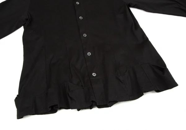 トリココムデギャルソンtricot COMME des GARCONS コットン染色加工7分袖天竺カーディガン 黒S K-105298_008