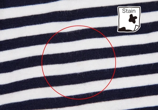 コムデギャルソンCOMME des GARCONS アクリルコットンVネックボーダーストレッチレイヤードカットソー 白紺グレーS K-105301_008