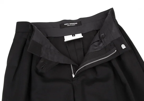 ジュンヤワタナベ コムデギャルソンJUNYA WATANABE COMME des GARCONS モヘア混タックウールテーパードパンツ 黒S K-105310_004