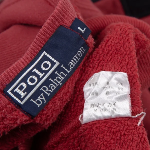 ポロラルフローレンPOLO RALPH LAUREN コットンロゴナンバリングスウェット 赤L K-105335_012