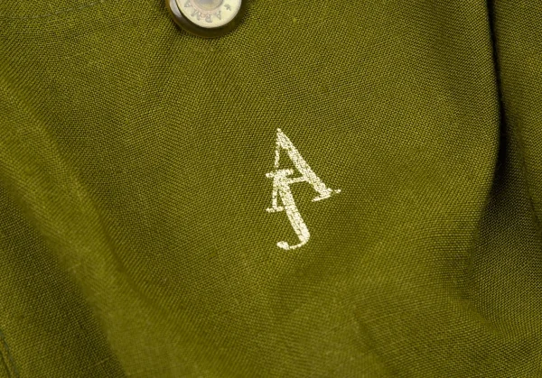 アルマーニジーンズARMANI JEANS ロゴプリントノーカラージャケット 緑50 K-105344_010