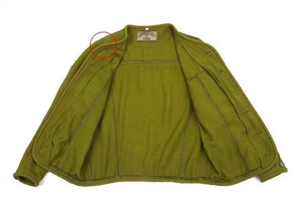 アルマーニジーンズARMANI JEANS ロゴプリントノーカラージャケット 緑50 K-105344_013