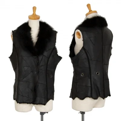 バルマンBALMAIN ラクーンファーシープスキンパッチワークベスト