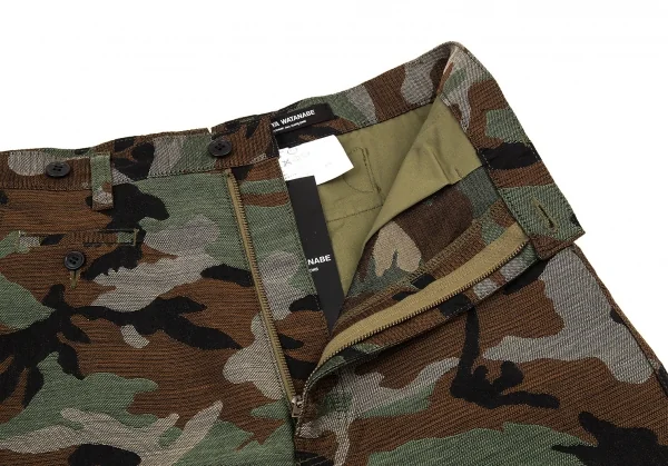 新品!ジュンヤワタナベ コムデギャルソンJUNYA WATANABE COMME des GARCONS ウールカモフラジャガードパンツ カーキ黒緑XS K-105355_004