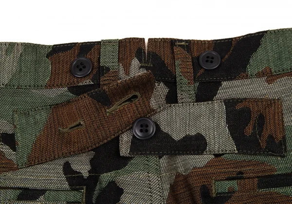 新品!ジュンヤワタナベ コムデギャルソンJUNYA WATANABE COMME des GARCONS ウールカモフラジャガードパンツ カーキ黒緑XS K-105355_010
