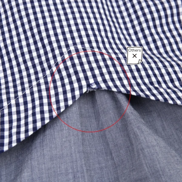 フラボアFRAPBOIS レイヤードデザインラウンドカラーギンガムチェックシャツ 白紺0 K-105368_011