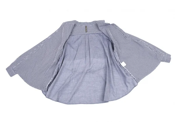 フラボアFRAPBOIS レイヤードデザインラウンドカラーギンガムチェックシャツ 白紺0 K-105368_008