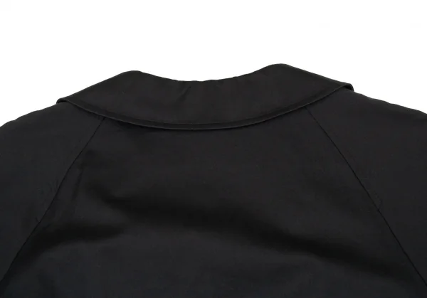 コムコム コムデギャルソンCOMME des GARCONS コットンスクエアラウンドカラー七分袖シャツ 黒S K-105395_012